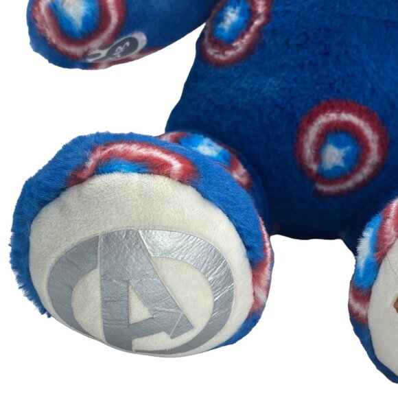 Build-A-Bear Captain America Shield Pattern Marvel Avengers Teddy Bear Plush - Picture 4 of 10